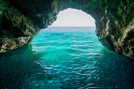 The famous Blue Caves in Zakynthos island, Greeceの写真素材