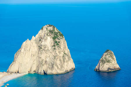 Beautiful sail cliffs in Greece near Zakynthos islandの写真素材