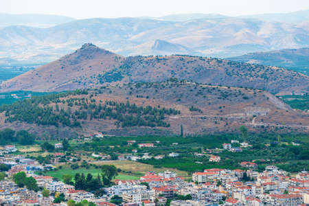landscape of Nafplio town Argolis Greece - drone viewの写真素材