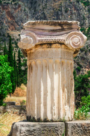 Ancient column in Delphi, Greeceの写真素材