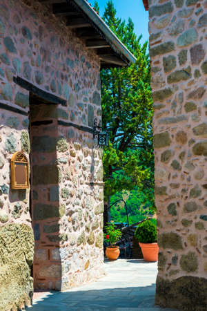 The courtyard the monastery of Meteora, Thessaly, Greeceの写真素材