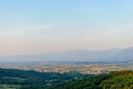island mountain landscape in summer, Greeceの写真素材