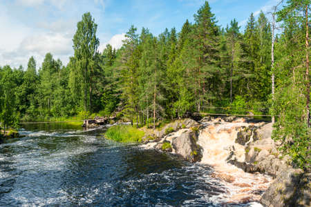 Ruskeala Falls. Wonderful natural park in northern Russia, Republic of Karelia. Not far from the town of Sortavalaの写真素材