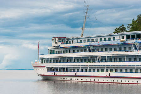 Speed passenger cruise ship near the island of Valaam. Karelia, north of Russiaの写真素材