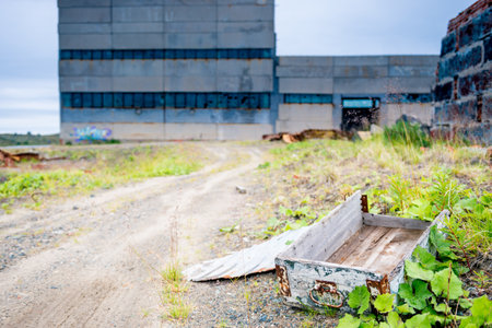 Kola superdeep well, ruins of industrial premisesの写真素材