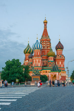 St. Basil's Cathedral or the Cathedral of the Intercession of the Most Holy Theotokos on the moat. Moscow. Russiaの写真素材