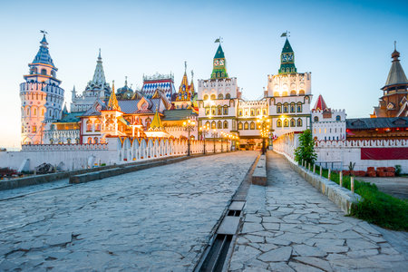 Picturesque view of Izmailovsky Kremlin in Moscow. Russiaの写真素材