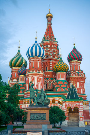 St. Basil's Cathedral or the Cathedral of the Intercession of the Most Holy Theotokos on the moat. Moscow. Russiaの写真素材