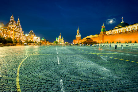 Red Square of the Moscow Kremlin at night. Russiaの写真素材