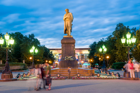 Monument to the Russian genius of poetry Alexander Pushkin. Moscow. Russiaの写真素材
