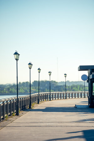 Promenade along the Kazanka River early in the morning in the city of Kazan. Russia