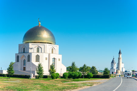 A memorial sign in honor of the adoption of Islam by the Volga Bulgars in 922. Russiaの写真素材