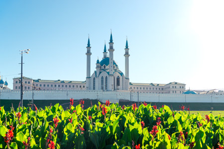 Picturesque view of the Kazan Kremlin Kul Sharif Mosque. Russiaの写真素材