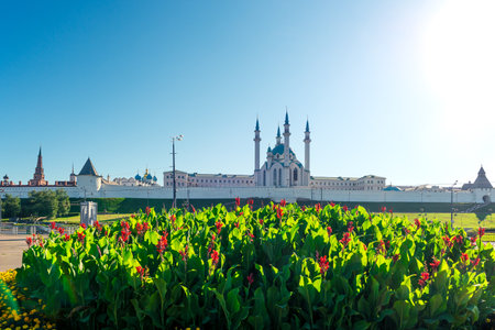 Picturesque view of the Kazan Kremlin Kul Sharif Mosque. Russiaの写真素材