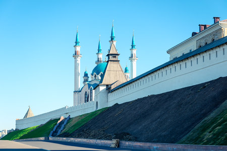 Picturesque view of the Kazan Kremlin Kul Sharif Mosque. Russiaの写真素材