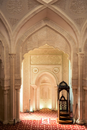 Interior decoration of the white mosque Bolgar. Russiaの写真素材
