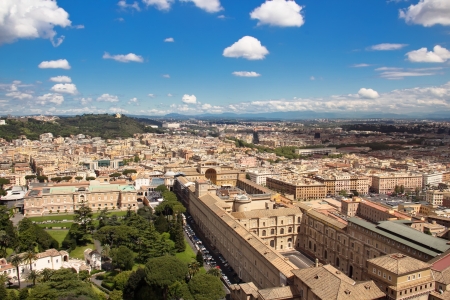 View to Vatican city and Rome from dome of basilica Saint Peterの写真素材