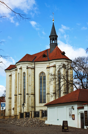 PRAGUE, CZECH REPUBLIC - APRIL 13: One from attractions in Prague Strahov Monastery, Church of St. Rochus, on April 13, 2013 in Prague, Czech Republicのeditorial素材