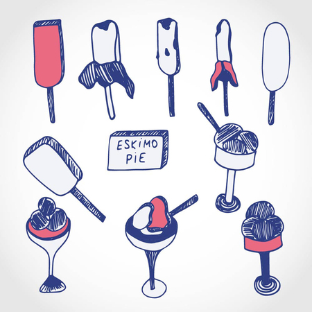 Ice cream, eskimo pie. Set. のイラスト素材