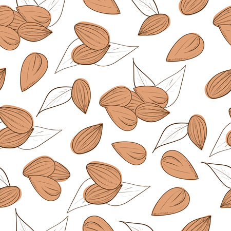 Almond Nut Seamless Background.のイラスト素材