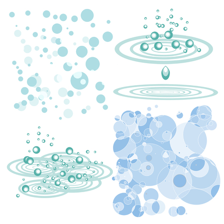 Bubbles on water. Ripples.のイラスト素材