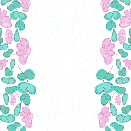 Floral border  On a white background Vector illustration.のイラスト素材