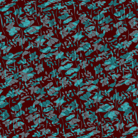 Emerald flowers on a brown background. Texture Seamless Abstract Vector illustration.のイラスト素材