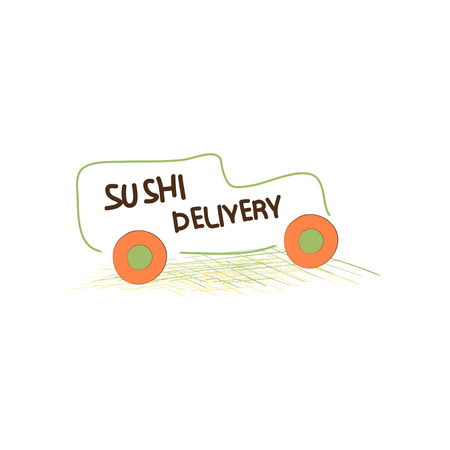 Sushi. Sushi delivery. Sign, symbol.のイラスト素材