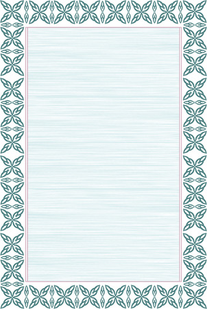 Guilloche. It can be used as a protective layer for the certificates, diplomas. Template. Frame green.のイラスト素材