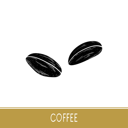 Coffee. Corn. Silhouette. Logo, icon, symbol, sign, emblem.のイラスト素材