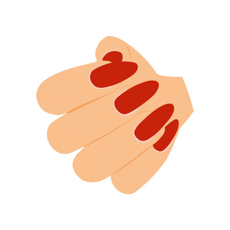Elegant female hand with manicure. On a white background.のイラスト素材