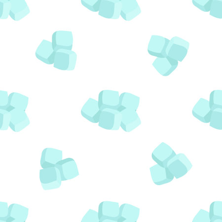 An ice cube. Wallpaper, background, seamless. Vector image in a flat style.のイラスト素材