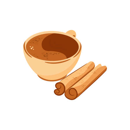 Champurrado. Mexican food. Drink in a mug.のイラスト素材