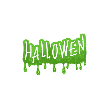 green potion. Stripes, drops. Halloween text Vector illustration Template textureのイラスト素材