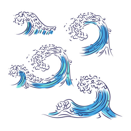 The waves. Vector illustrationのイラスト素材