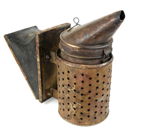 Old bee smoker isolated on white background. Beekeeping tool.の写真素材