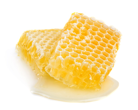 Honeycomb isolated on white background, healthy products by organic natural ingredients concept.の写真素材
