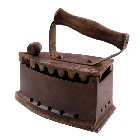 Old iron retro on a white background.の写真素材