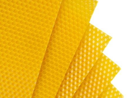 Beeswax. Wax base for honey bee rebuilding. Honeycomb. Beekeeping concept.の写真素材