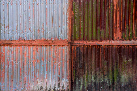 Old rusty zinc plat wall, Zinc wall ,rusty Zinc grunge background.