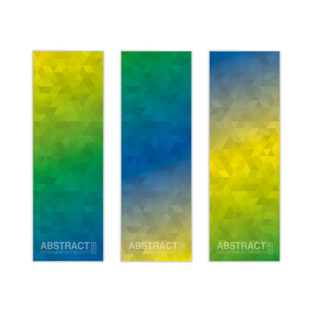 Abstract banner background in colors of Brazil. Tree colors concept for Brazil 2016. vector .のイラスト素材