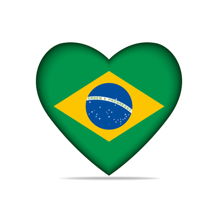Heart with Brazil flag . Vector illustration.のイラスト素材
