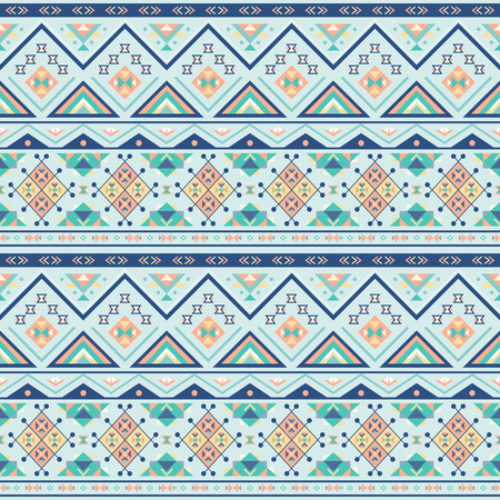 Ethnic boho seamless patterns. Vintage ornament. Abstract background texture, wallpaper, wrapping. Vector illustration.のイラスト素材
