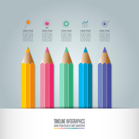 Education infographics template 5 step option. Timeline infographic design vector and marketing icons for presentation and more.のイラスト素材