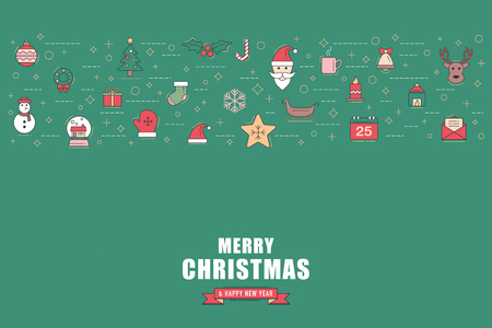 Christmas greeting card or invitation background. Christmas elements modern design.Vector illustration.のイラスト素材