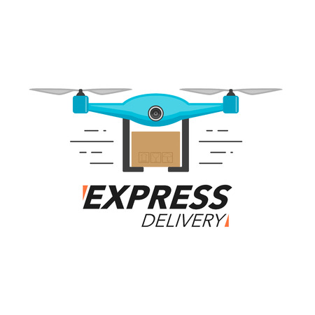 Express delivery icon concept. Drone service, order, worldwide shipping. Modern design vector illustration.のイラスト素材