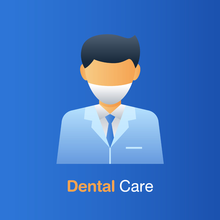 Dental care concept. Dentist, prevention, check up and treatment. Vector illustration.のイラスト素材