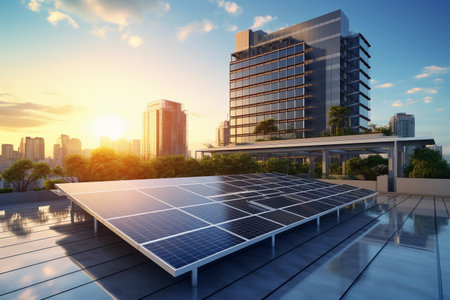 Solar panel, photovoltaic, alternative electricity source. For sustainable resources.の素材