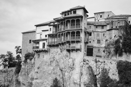 Buildings known as Casas Colgadas in Cuenca, Castilla La Mancha, Spainの写真素材