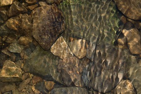 Rocks under water